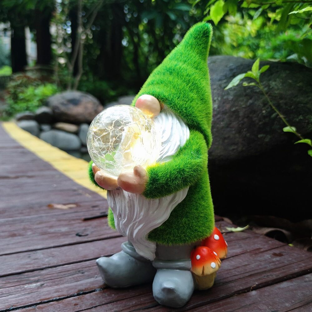 6809 Solar Gnomes Statue Garden Decor -Gnomes Lover Gifts, with Gazing